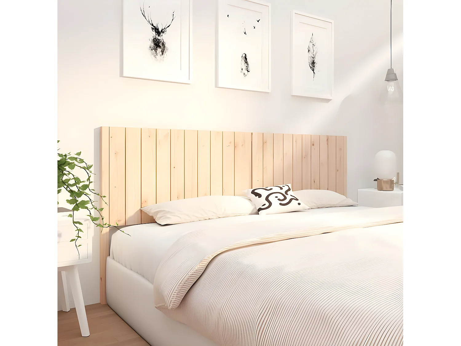 Tête de lit 205,5x4x100 cm Bois massif de pin PEWV38165 BonneVie Meuble