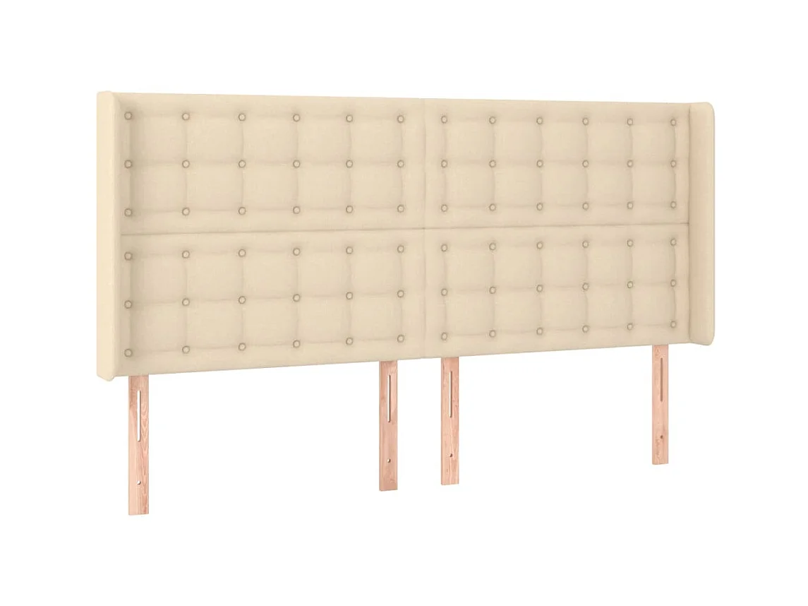 LED Kopfteil,Bettkopfteil Creme 183x16x118/128 cm Stoff -gkd960301