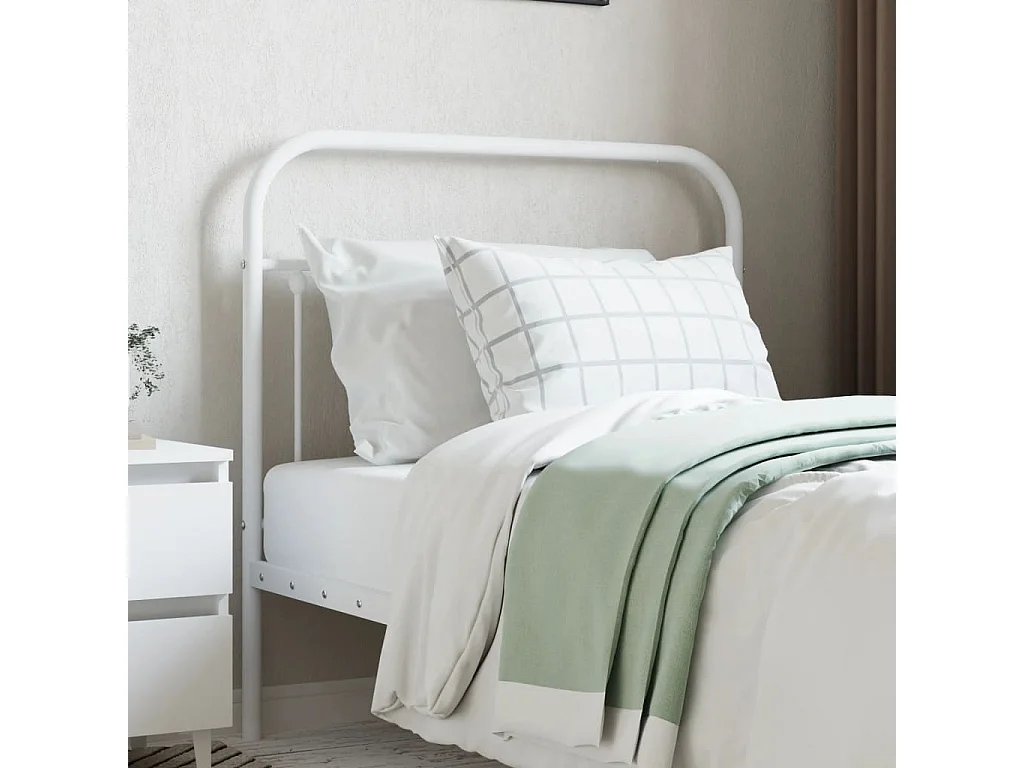 Tête de lit métal blanc 100 cm POI51767 BonneVie Meuble