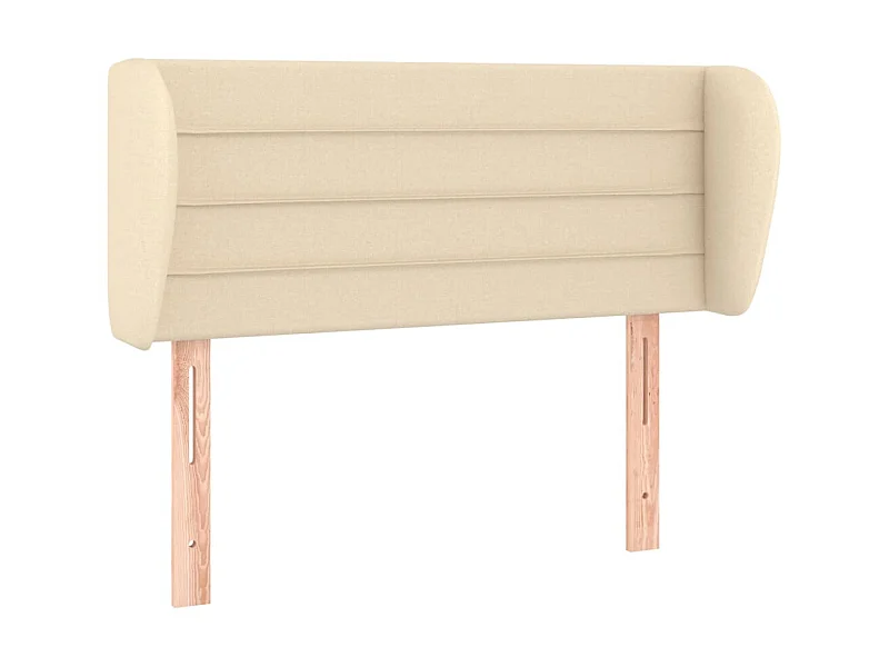Cabeceira de cama c/ abas tecido 93x23x78/88 cm creme PT371554