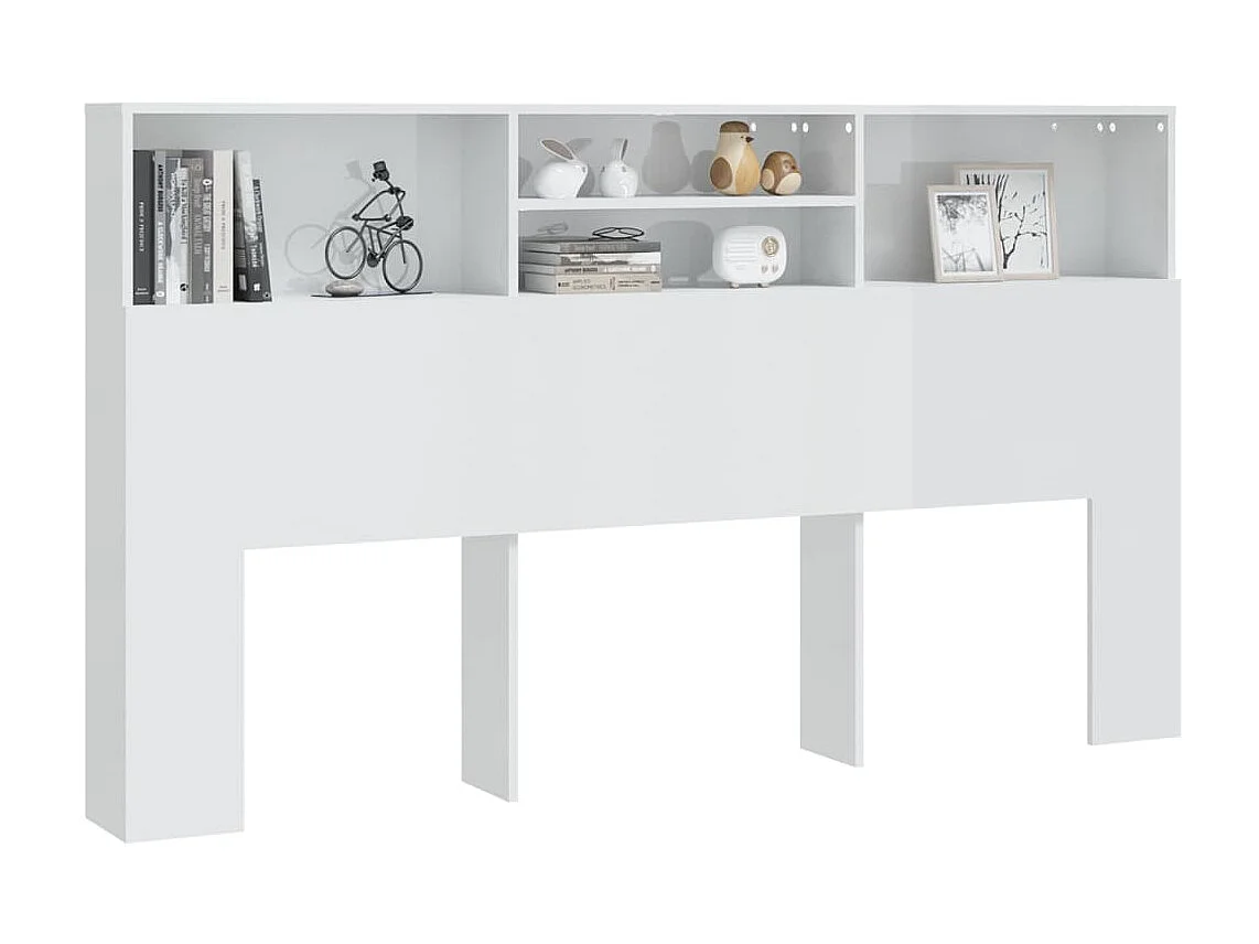 Mueble cabecero blanco brillante 180x19x103,5 cm ES94080