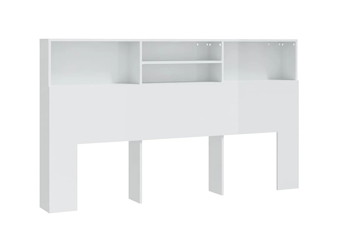 Testiera | Testata del letto con Scomparti Bianco Lucido 180x19x103,5 cm