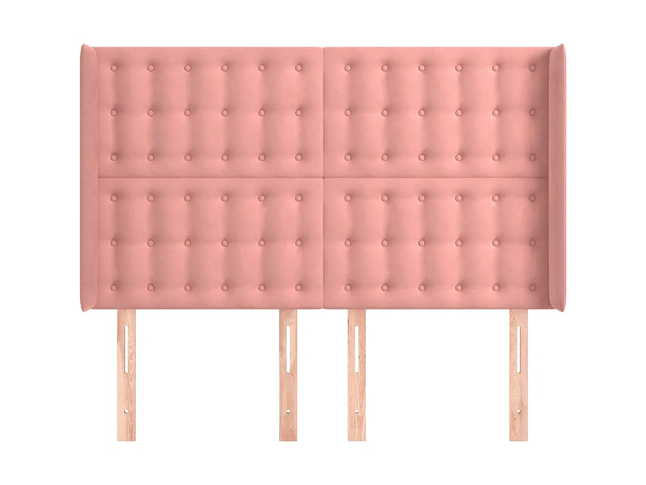 Tête de lit avec oreilles Rose 147x16x118,128 cm Velours LKC64372 BonneVie Meuble