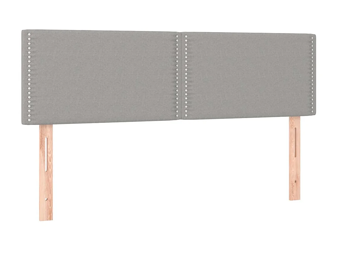 Testiera | Testata del letto a LED Grigio Chiaro 144x5x78/88 cm in Tessuto