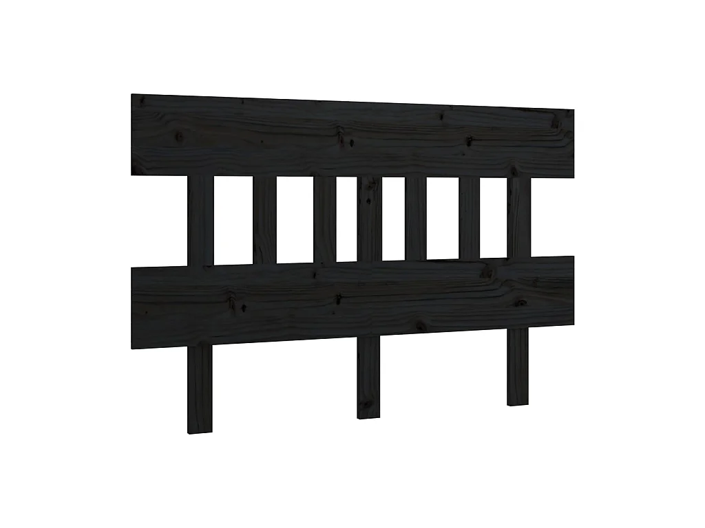 Tête de lit Noir 163,5x3x81 cm Bois massif de pin POI15642 BonneVie Meuble