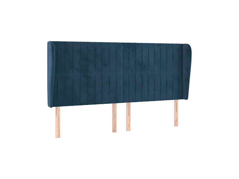 Kopfteil,Bettkopfteil mit Ohren Dunkelblau 203x23x118/128 cm Samt -gkd808250