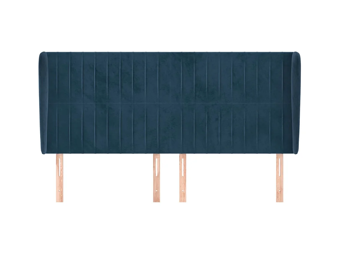 Kopfteil,Bettkopfteil mit Ohren Dunkelblau 203x23x118/128 cm Samt -gkd808250