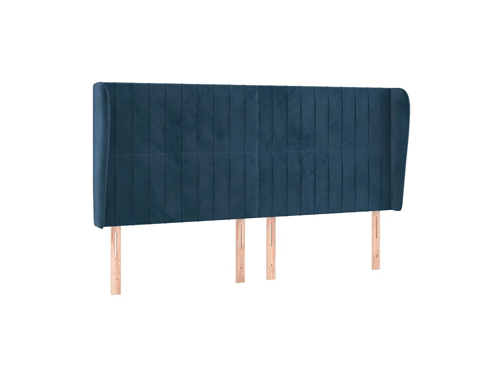 Tête de lit avec oreilles Bleu foncé 203x23x118/128 cm Velours POI80035 BonneVie Meuble