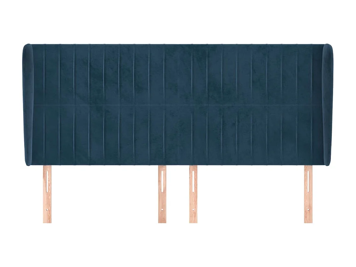 Tête de lit avec oreilles Bleu foncé 203x23x118/128 cm Velours POI80035 BonneVie Meuble