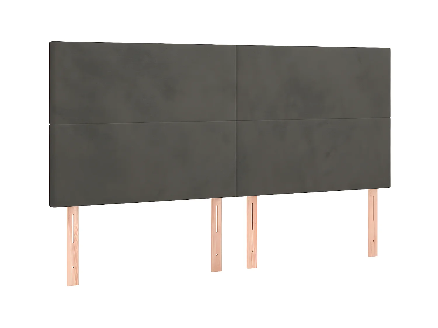 4 pcs Têtes de lit Gris foncé 90x5x78/88 cm Velours POI64075 BonneVie Meuble