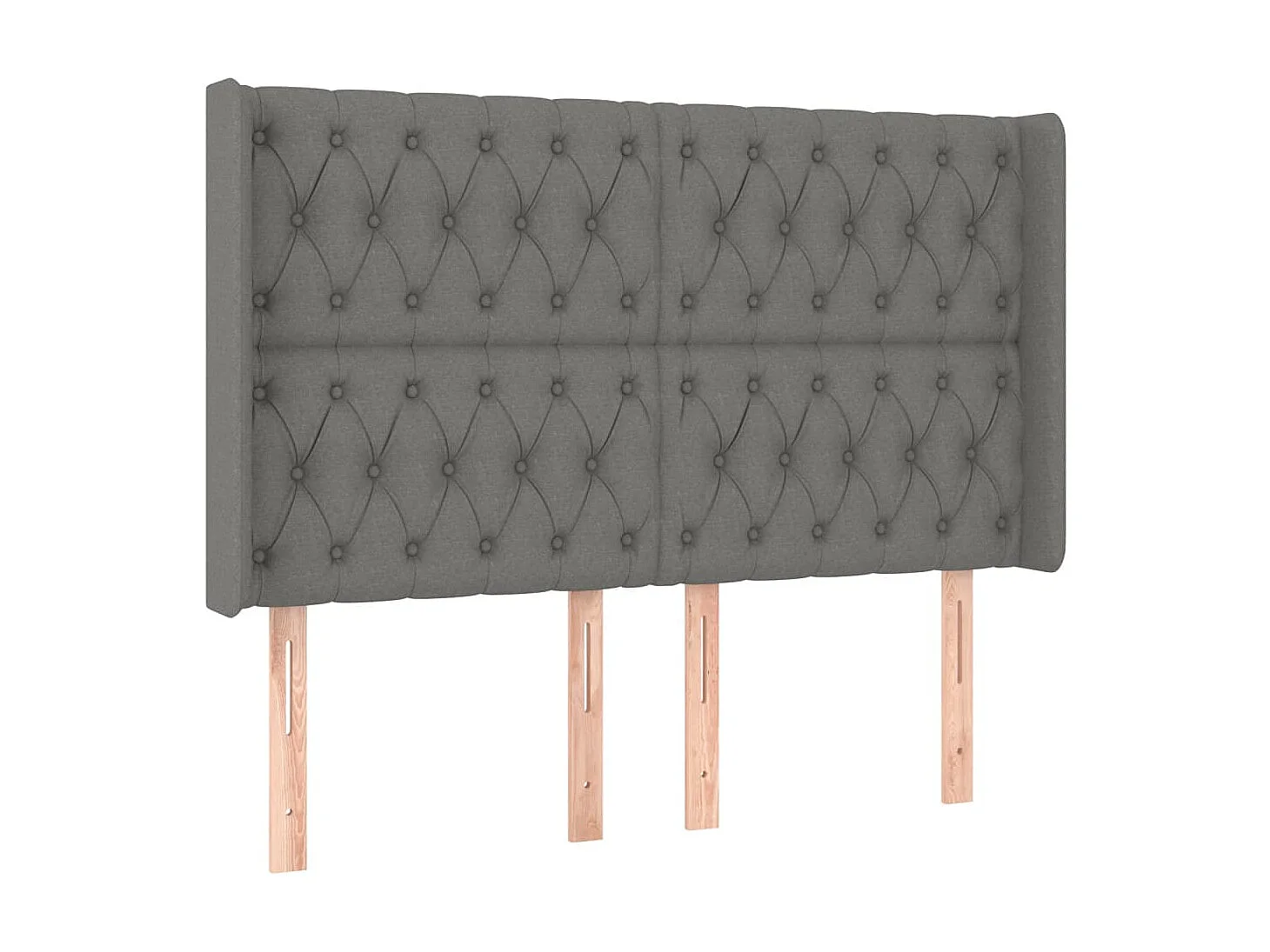 Testiera | Testata del letto a LED GrigioScuro 163x16x118/128cm inTessuto