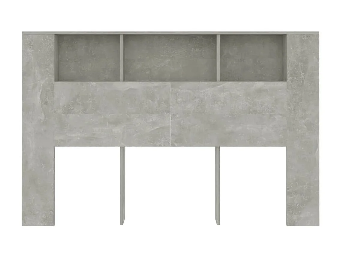 Armoire de tête de lit Gris béton 160x18,5x104,5 cm POI22270 BonneVie Meuble