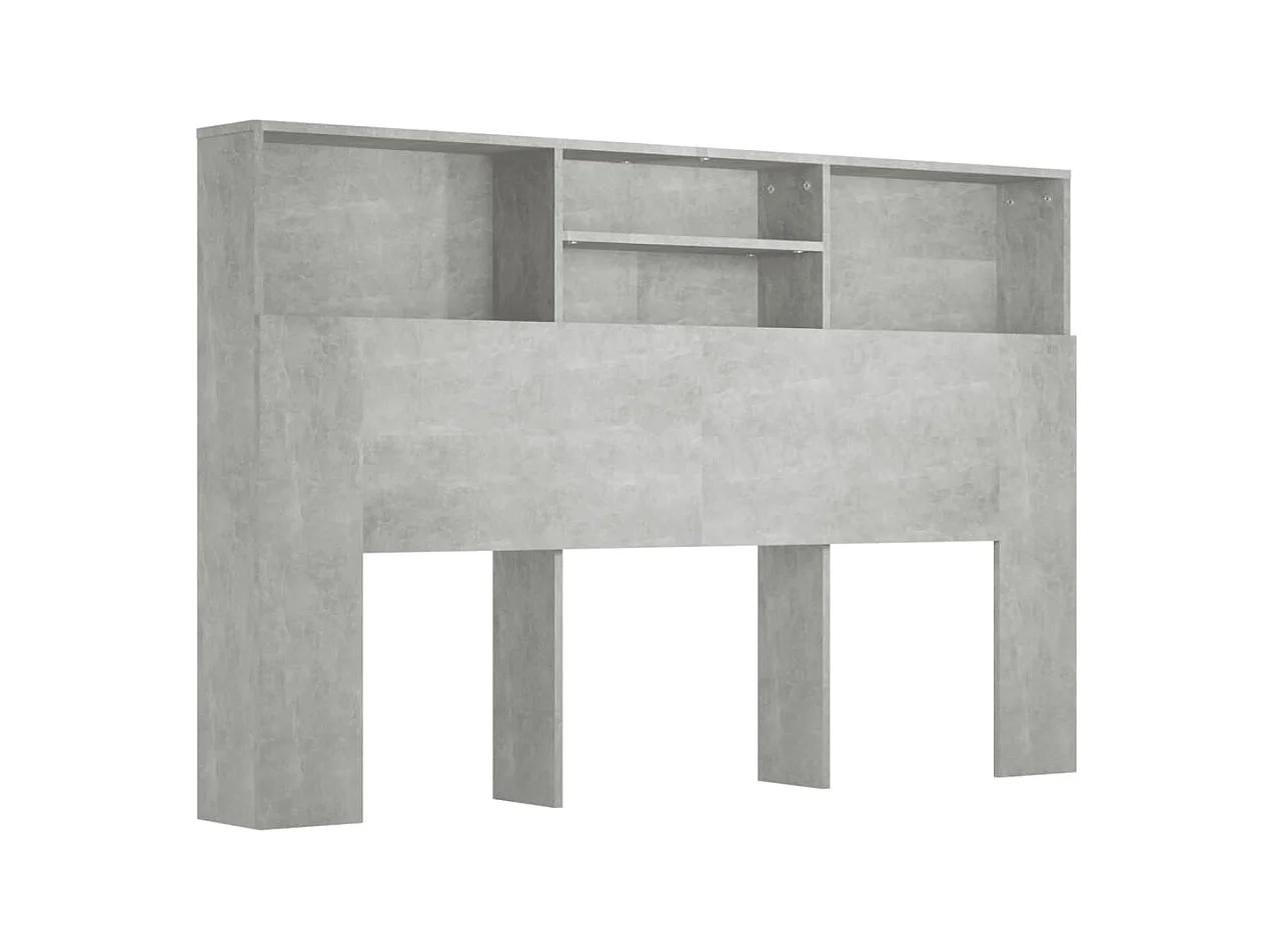 Armoire de tête de lit Gris béton 160x19x103,5 cm POI66732 BonneVie Meuble