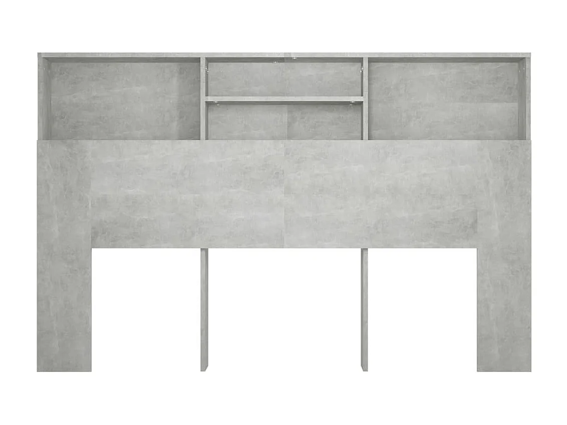 Armoire de tête de lit Gris béton 160x19x103,5 cm POI66732 BonneVie Meuble