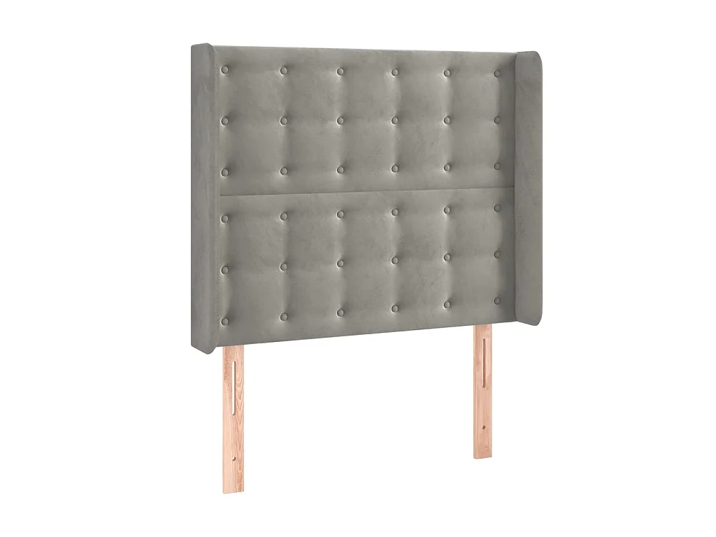 Tête de lit avec oreilles Gris clair 103x16x118/128 cm Velours POI98260 BonneVie Meuble