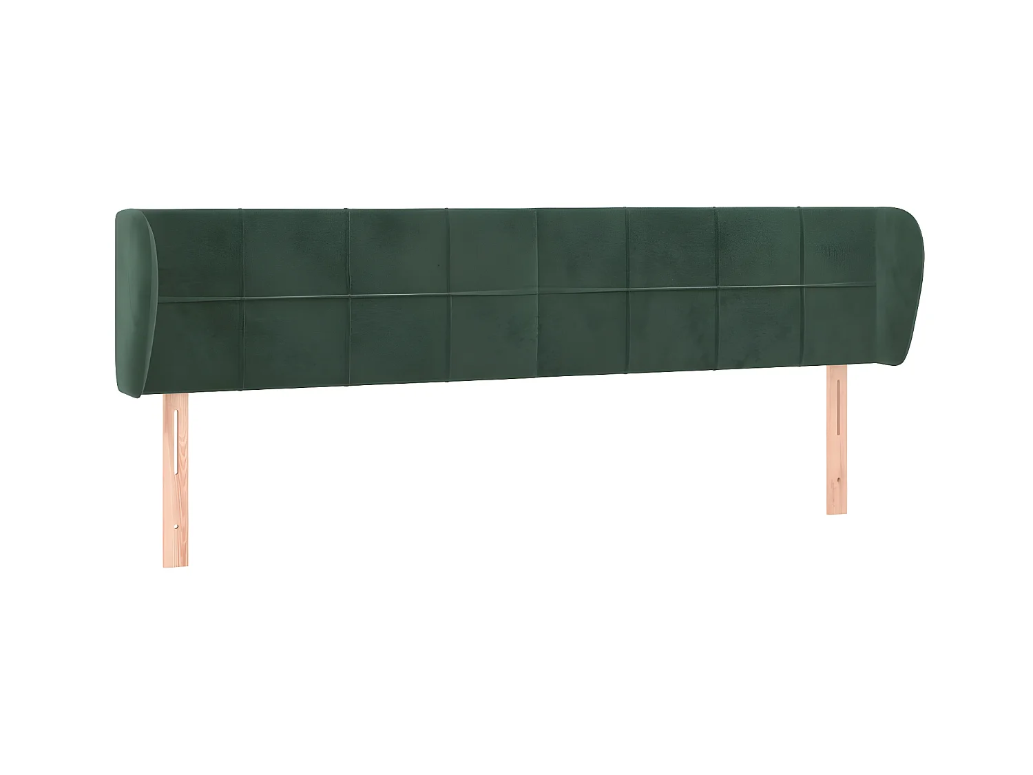Testiera | Testata del letto ad Orecchio Verde Scuro 183x23x78/88 cm in Velluto