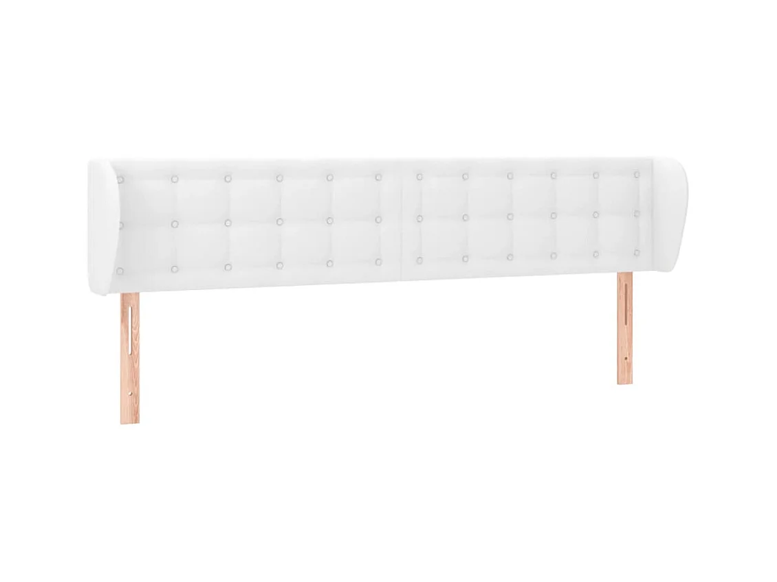 Tête de lit avec oreilles Blanc 163x23x78/88 cm Similicuir POI53606 BonneVie Meuble
