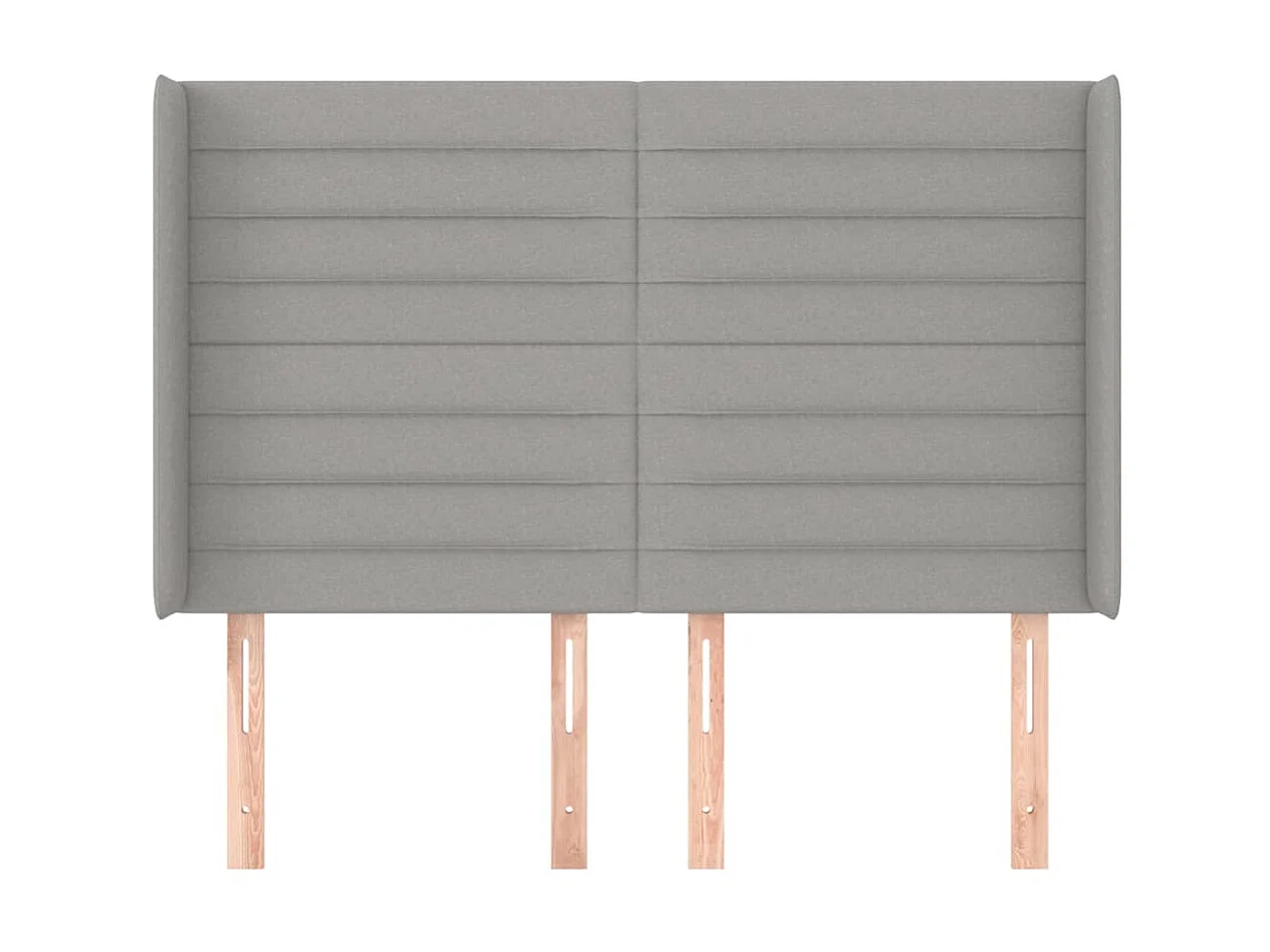 Tête de lit avec oreilles Gris clair 147x16x118/128 cm Tissu POI10057 BonneVie Meuble