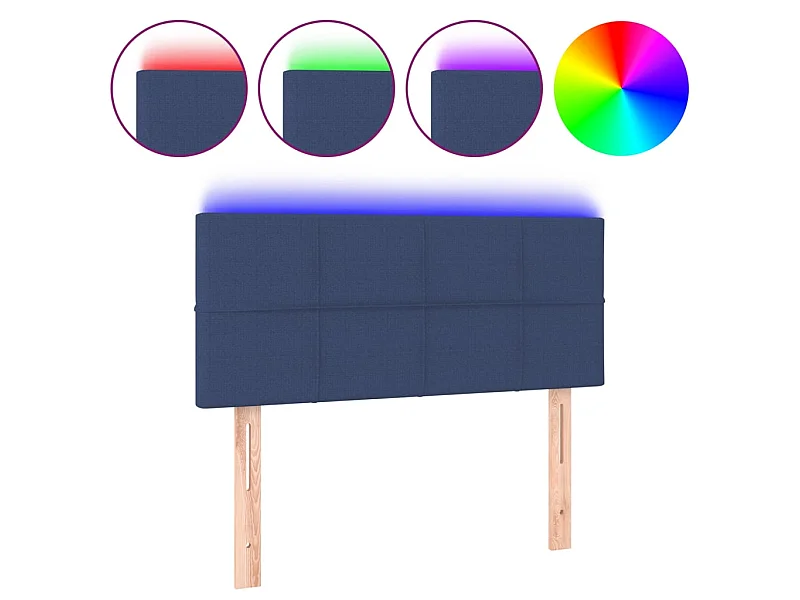 Cabecero con LED de tela azul 100x5x78/88 cm ES34708