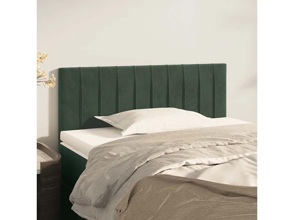 Tête de lit Vert foncé 100x5x78/88 cm Velours POI37385 BonneVie Meuble