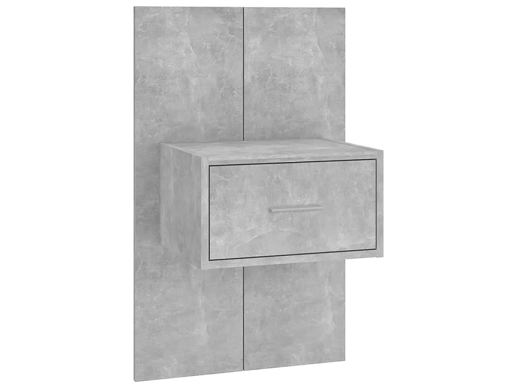 Tête de lit avec armoires Gris béton Bois d'ingénierie POI65543 BonneVie Meuble