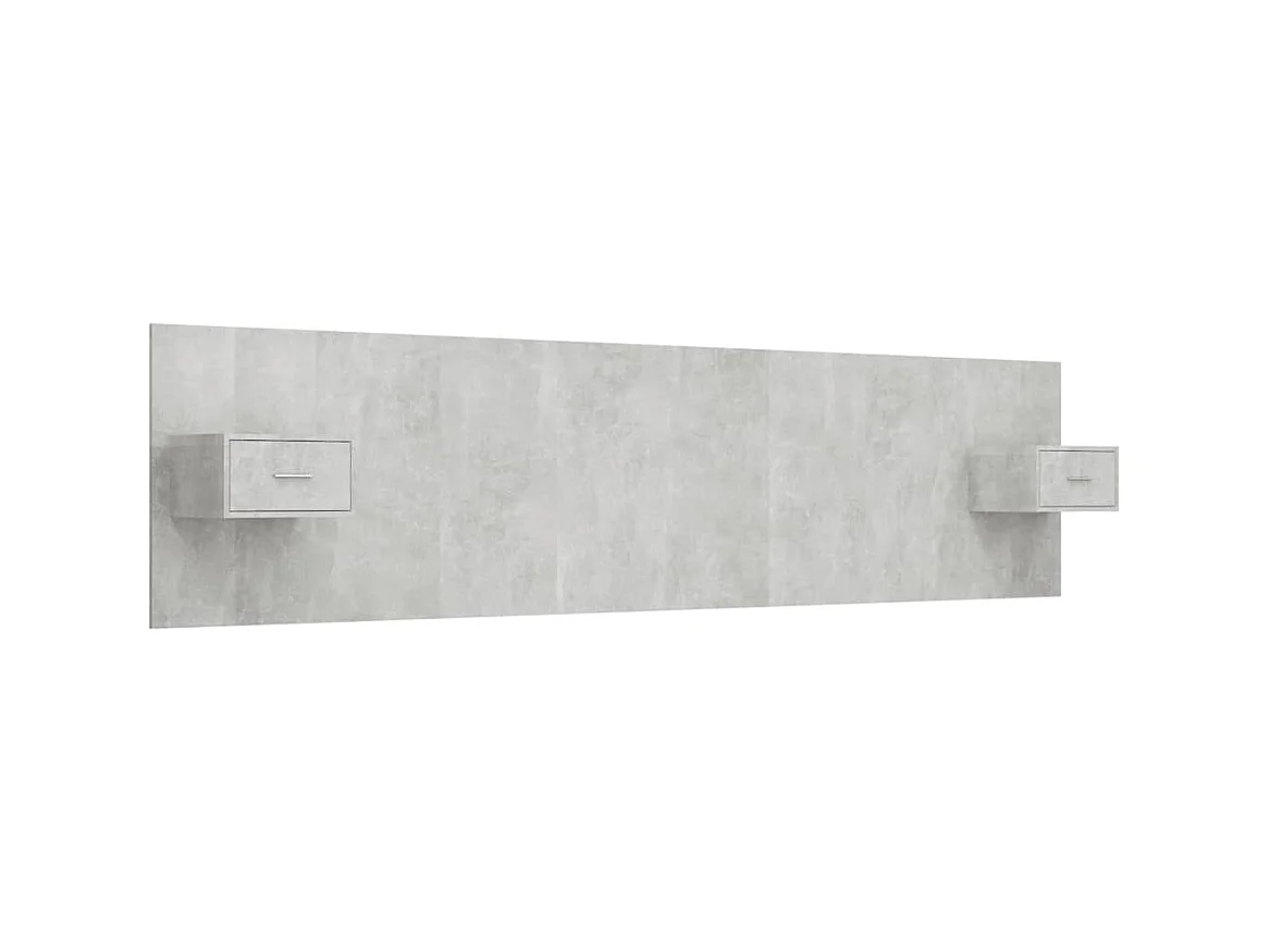 Tête de lit avec armoires Gris béton Bois d'ingénierie POI65543 BonneVie Meuble