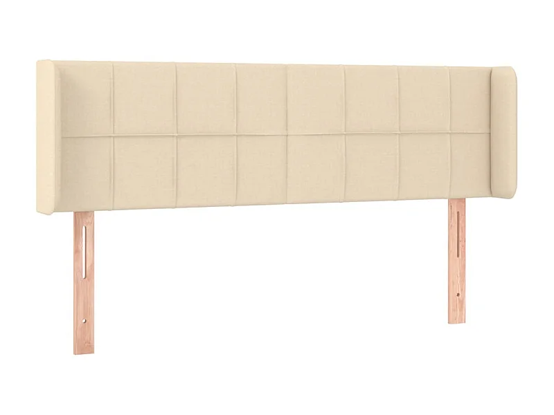 Cabeceira de cama c/ abas tecido 147x16x78/88 cm creme PT514367