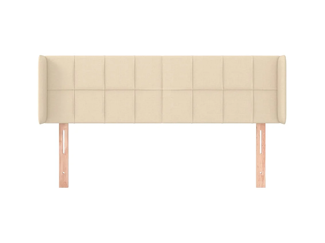 Kopfteil,Bettkopfteil mit Ohren Creme 147x16x78/88 cm Stoff -gkd621852