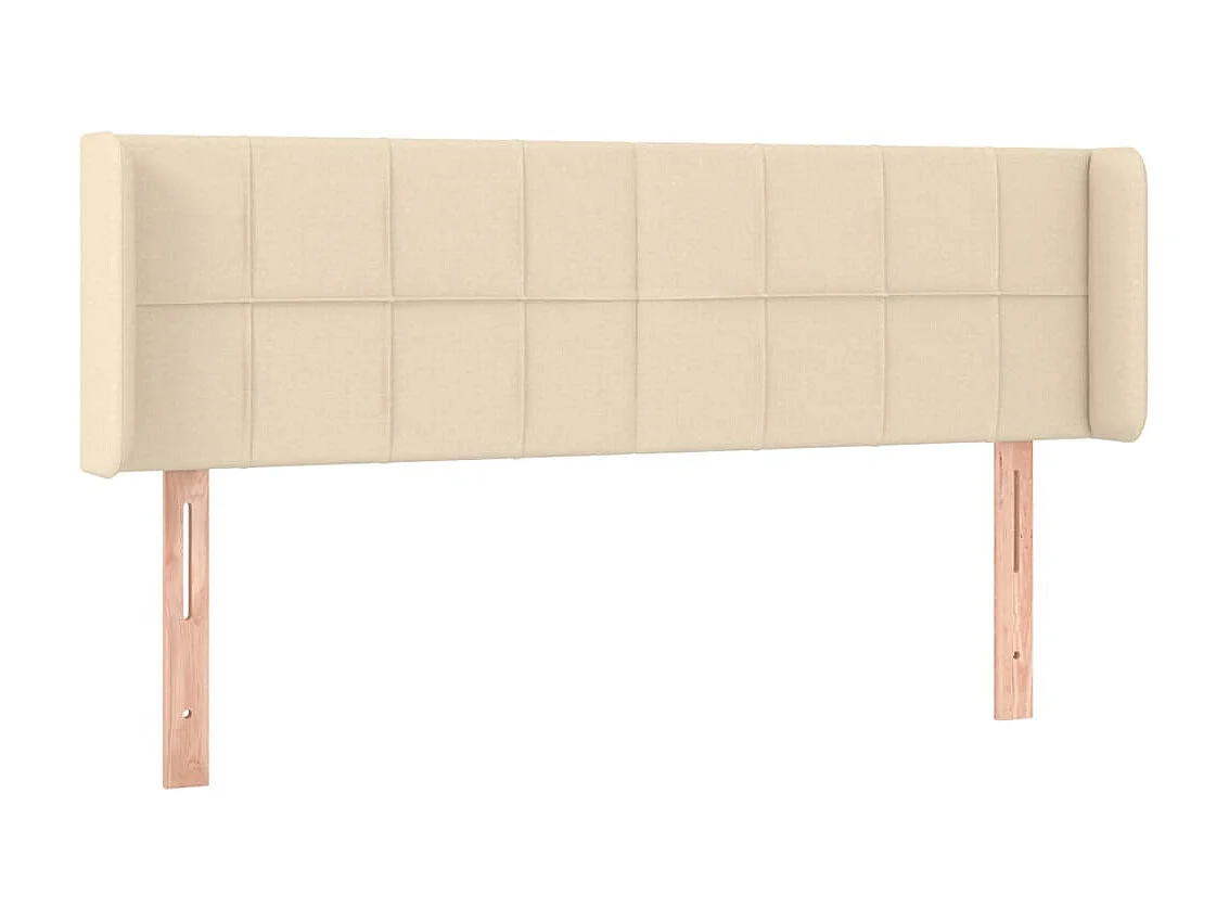 Hoofdbord met randen 147x16x78/88 cm stof crèmekleurig NL350809