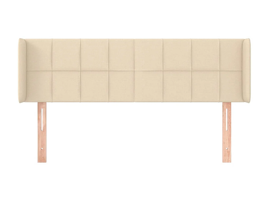 Hoofdbord met randen 147x16x78/88 cm stof crèmekleurig NL350809