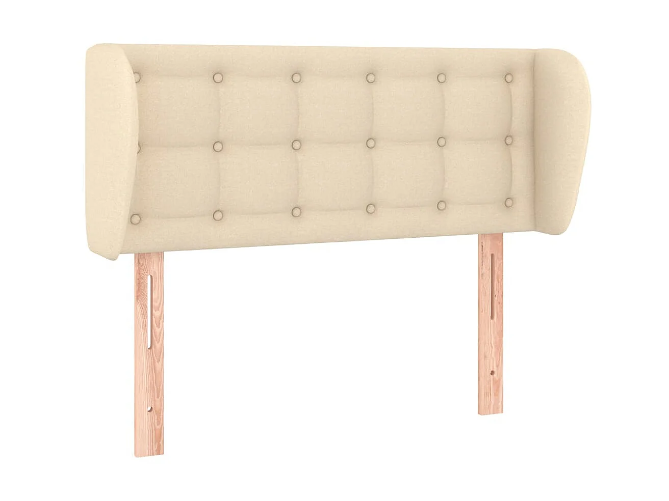 Cabeceira de cama c/ abas tecido 103x23x78/88 cm creme PT101976