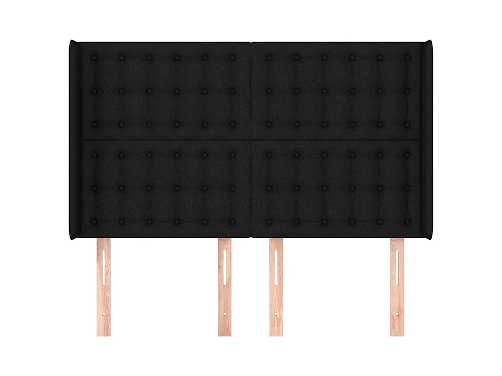 Tête de lit avec oreilles Noir 147x16x118,128 cm Tissu LKC13893 BonneVie Meuble