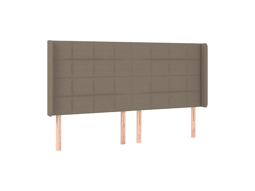 Tête de lit avec oreilles Taupe 163x16x118/128 cm Tissu POI69581 BonneVie Meuble