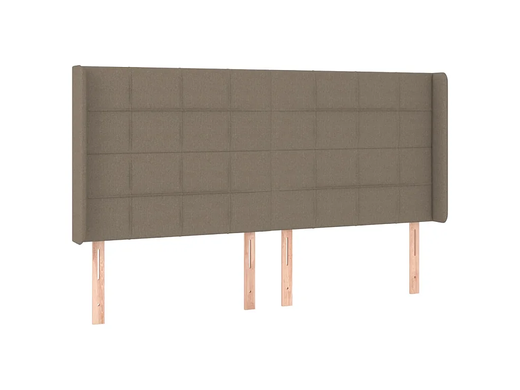 Tête de lit avec oreilles Taupe 163x16x118/128 cm Tissu POI69581 BonneVie Meuble