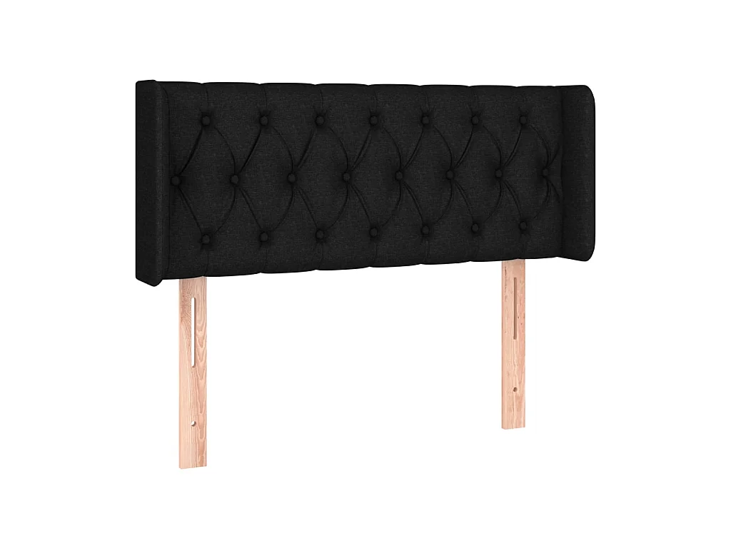 Tête de lit avec oreilles Noir 93x16x78/88 cm Tissu POI95395 BonneVie Meuble