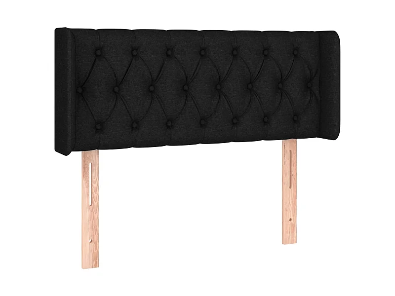 Tête de lit avec oreilles Noir 93x16x78/88 cm Tissu POI95395 BonneVie Meuble