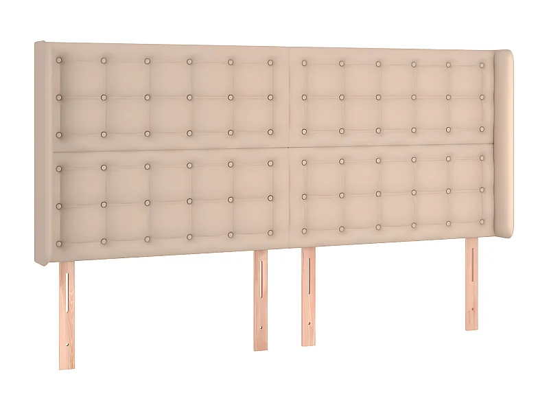 Hoofdbord met randen 203x16x118/128cm kunstleer cappuccinokleur NL386156