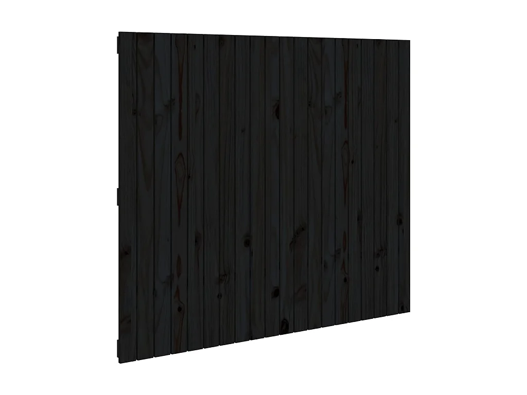 Testiera | Testata del letto da Parete Nera 127,5x3x110cm in Legno Massello di Pino