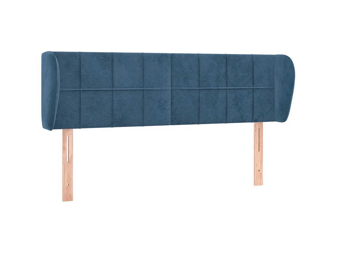 Testiera | Testata del letto ad Orecchio Blu Scuro 147x23x78/88 cm in Velluto