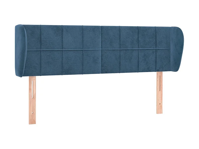 Tête de lit avec oreilles Bleu foncé 147x23x78/88 cm Velours POI15648 BonneVie Meuble