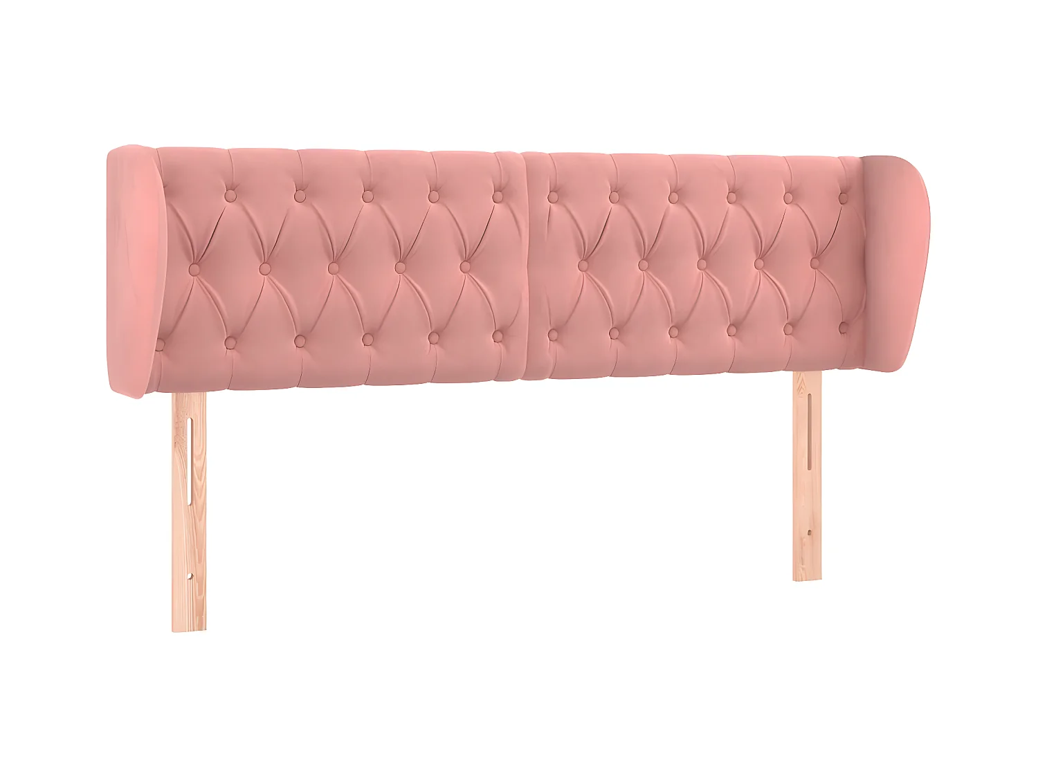 Testiera | Testata del letto ad Orecchio Rosa 147x23x78/88 cm in Velluto