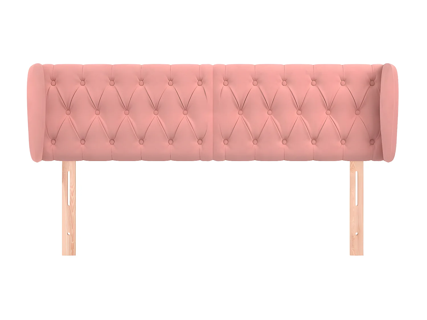 Tête de lit avec oreilles Rose 147x23x78/88 cm Velours POI85158 BonneVie Meuble