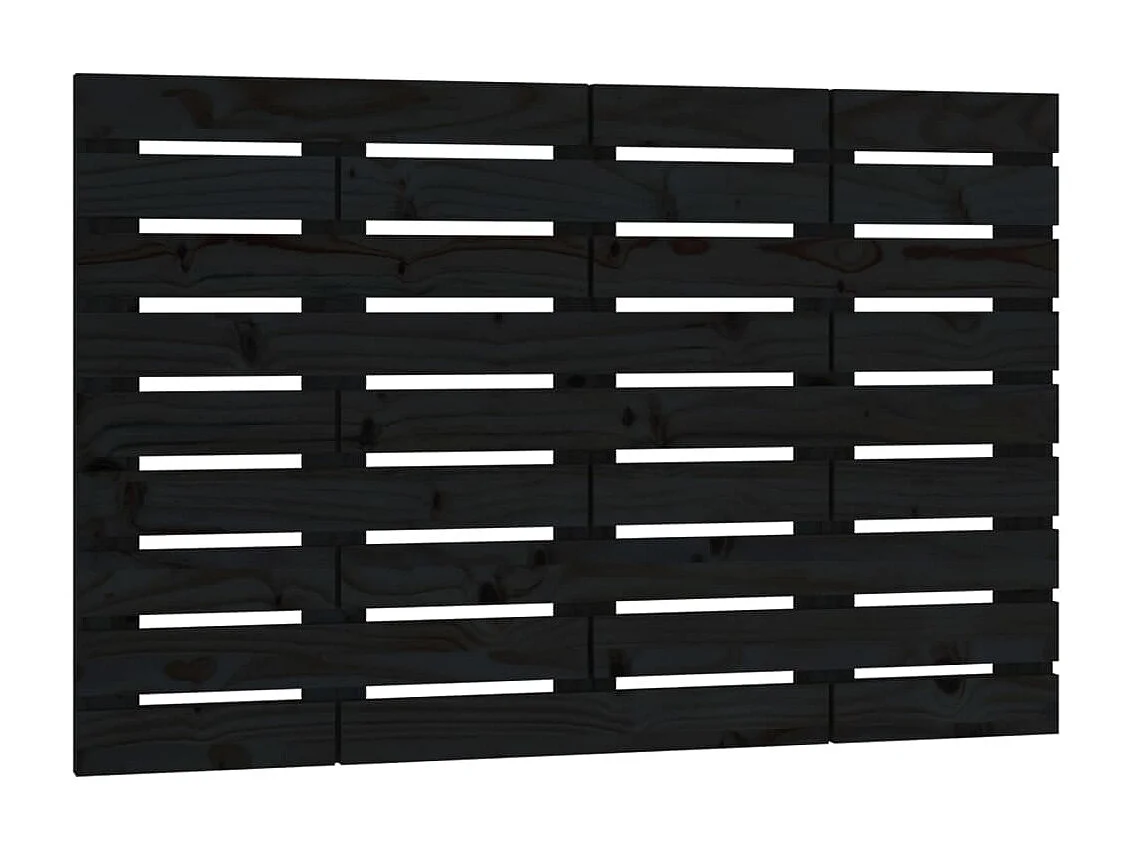 Tête de lit murale Noir 81x3x63 cm Bois massif de pin POI35796 BonneVie Meuble