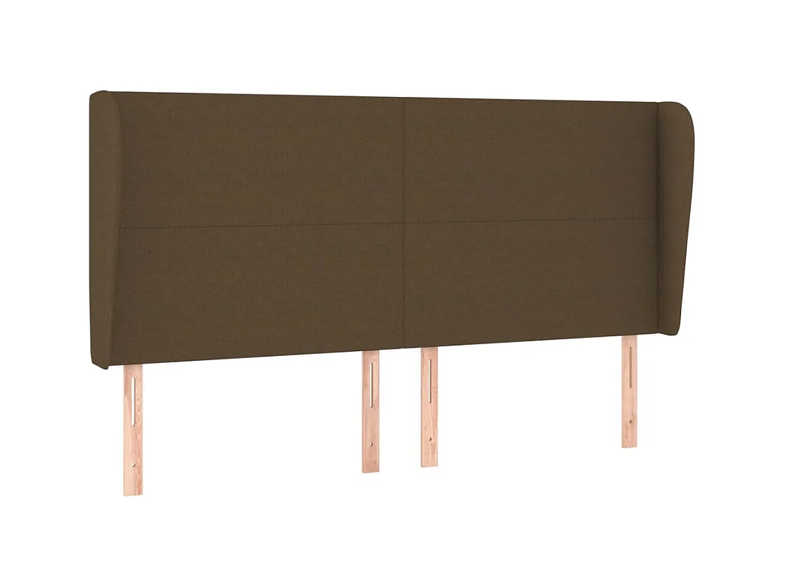 Tête de lit avec oreilles Marron foncé 163x23x118/128 cm Tissu POI23818 BonneVie Meuble