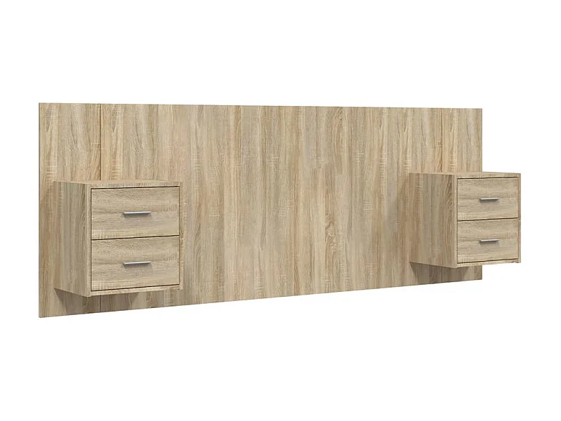 Tête de lit avec armoires Chêne sonoma Bois d'ingénierie POI19579 BonneVie Meuble