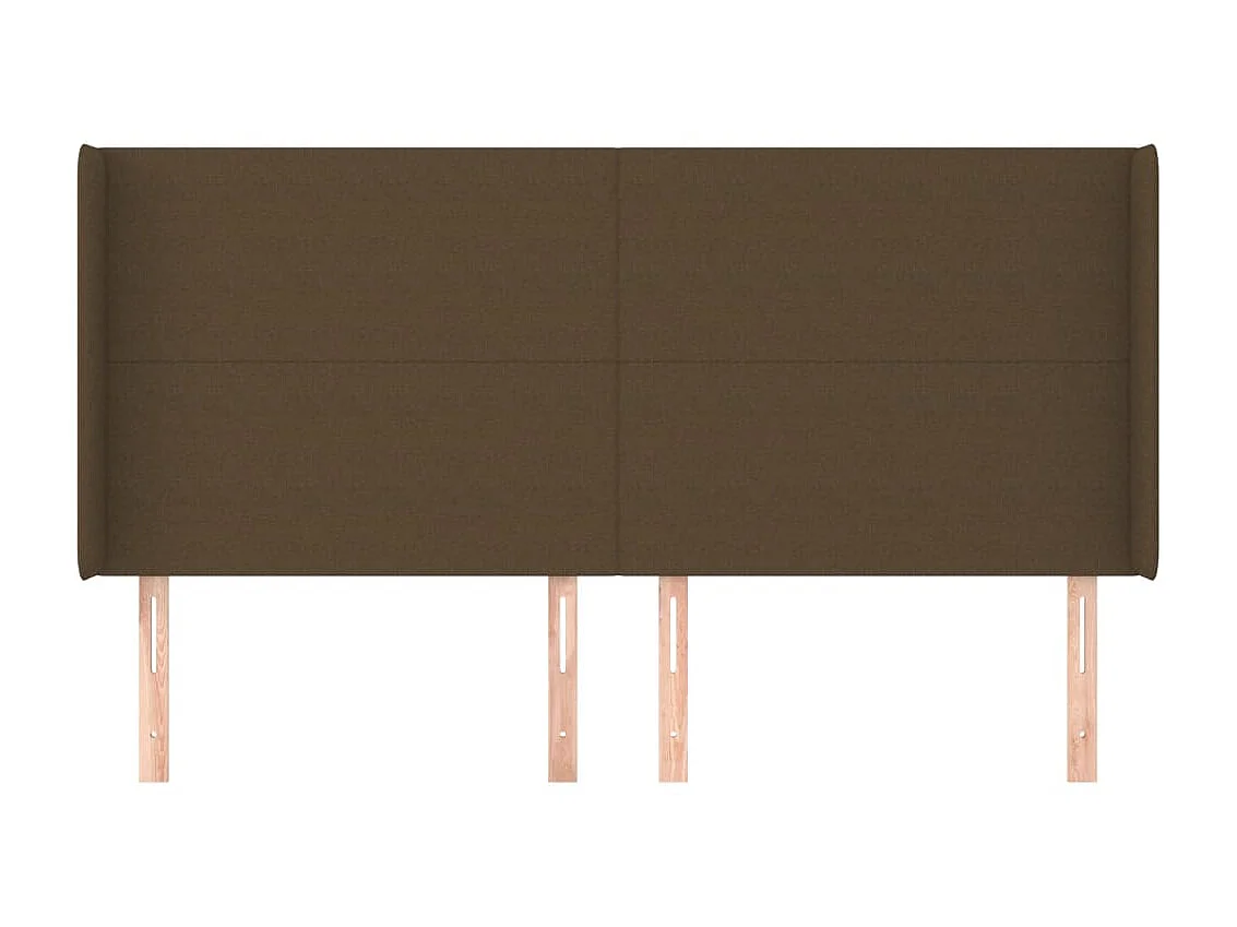 Kopfteil,Bettkopfteil mit Ohren Dunkelbraun 203x16x118/128 cm Stoff -gkd241945