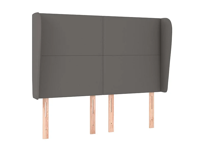 Kopfteil,Bettkopfteil mit Ohren Grau 147x23x118/128 cm Kunstleder -gkd409960