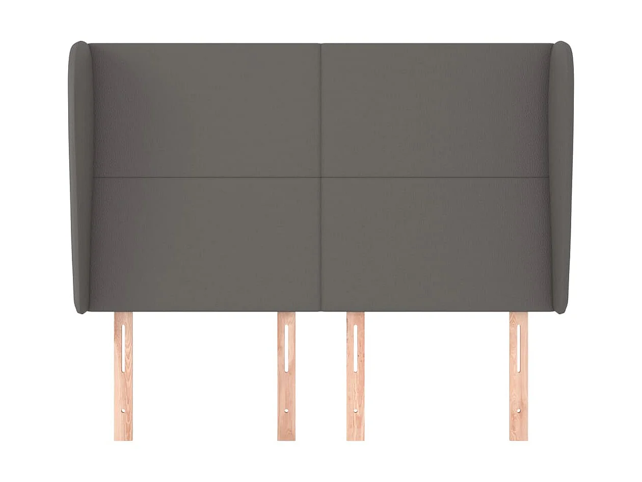 Kopfteil,Bettkopfteil mit Ohren Grau 147x23x118/128 cm Kunstleder -gkd409960