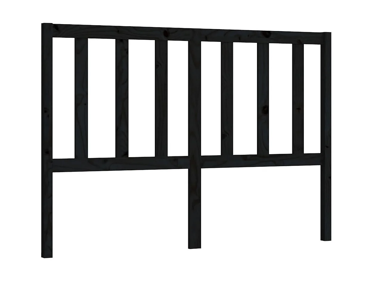Cabeceira de cama 146x4x100 cm pinho maciço preto PT398947