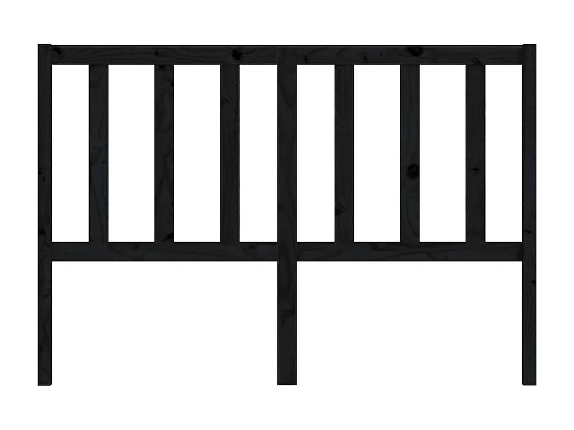Cabeceira de cama 146x4x100 cm pinho maciço preto PT398947